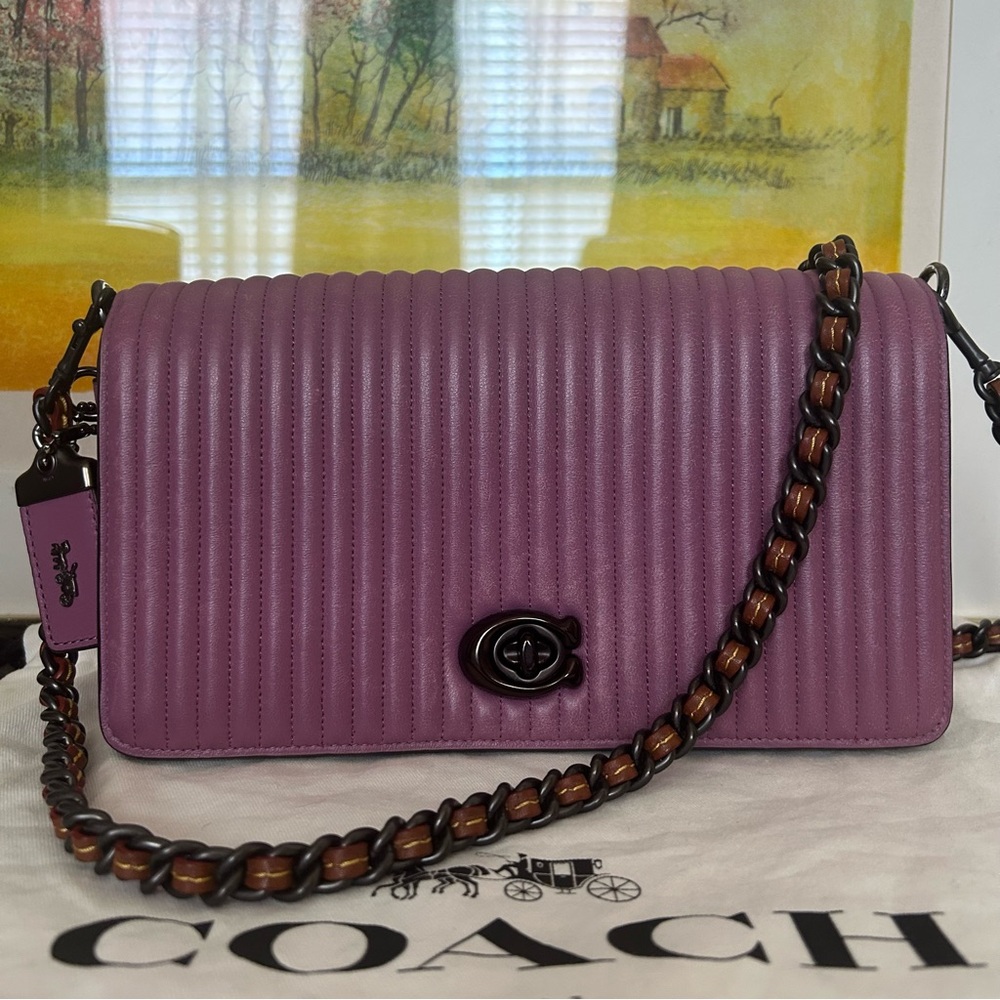 Coach Dinky Mauve Quilted Shoulder Bag